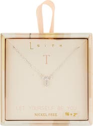 Leith Cubic Zirconia Initial Pendant Necklace