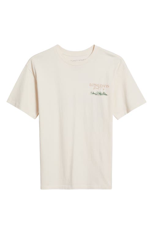 The Forecast Agency Long Days Cotton Graphic T-shirt In Washed Cream