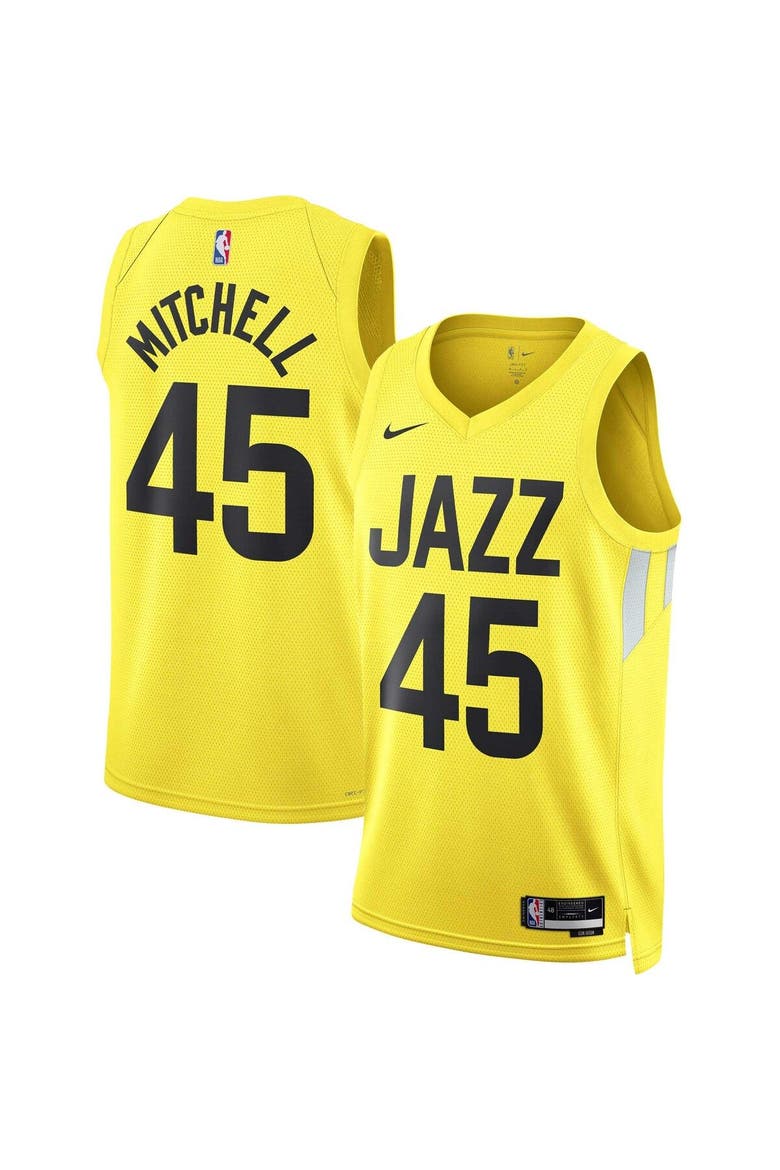 Unisex Nike Donovan Mitchell Gold Utah Jazz Swingman Jersey - Icon Edition, Main, color, Gold