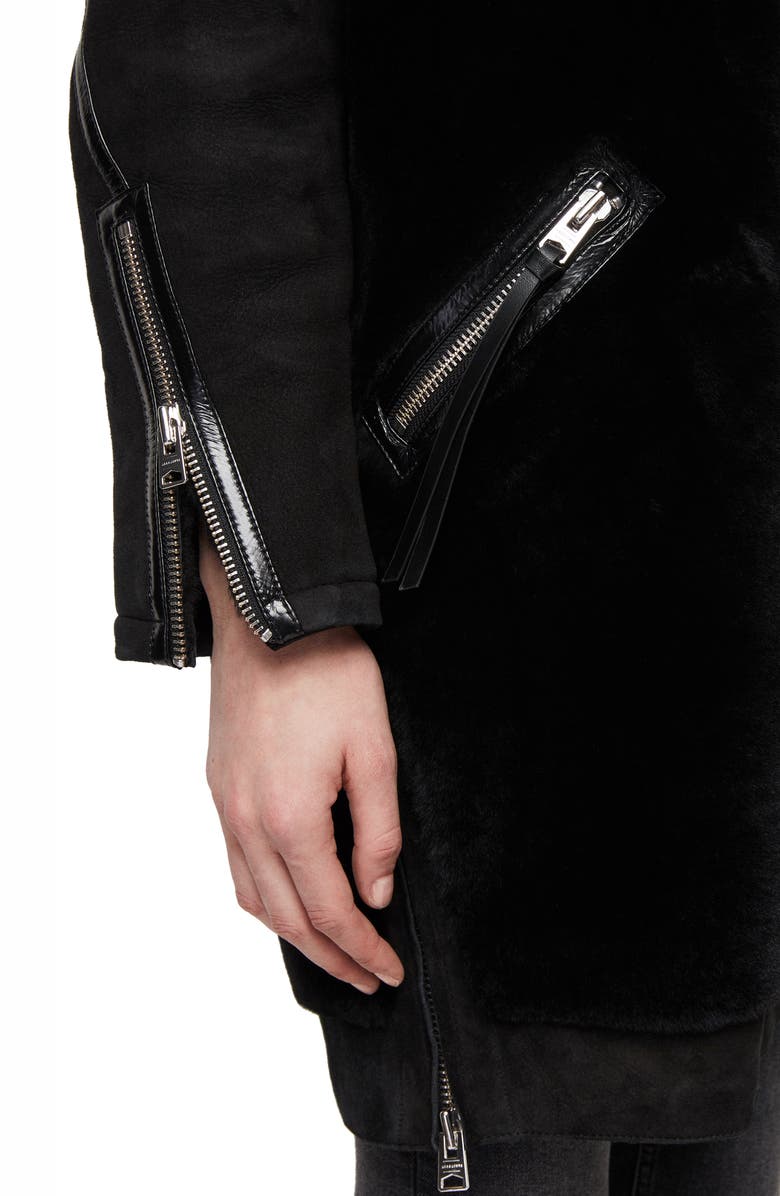 AllSaints State Lux Suede Parka with Genuine Shearling Trim, Alternate, color, 