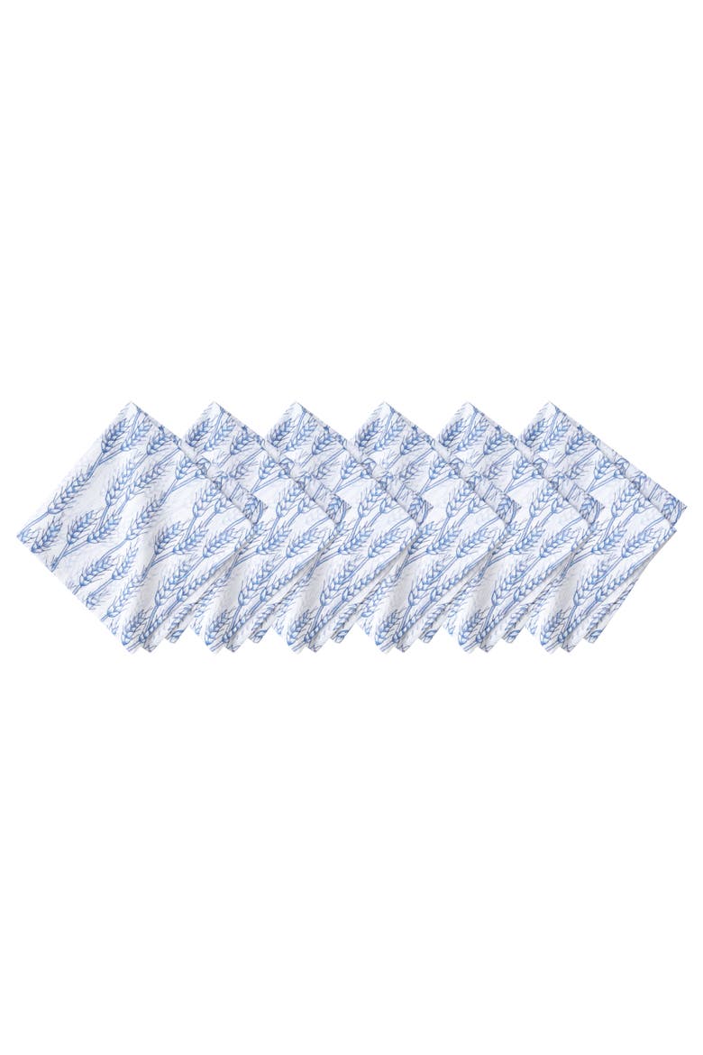 Blue Harvest Wheat Napkins, Set of 6, Main, color, Blue
