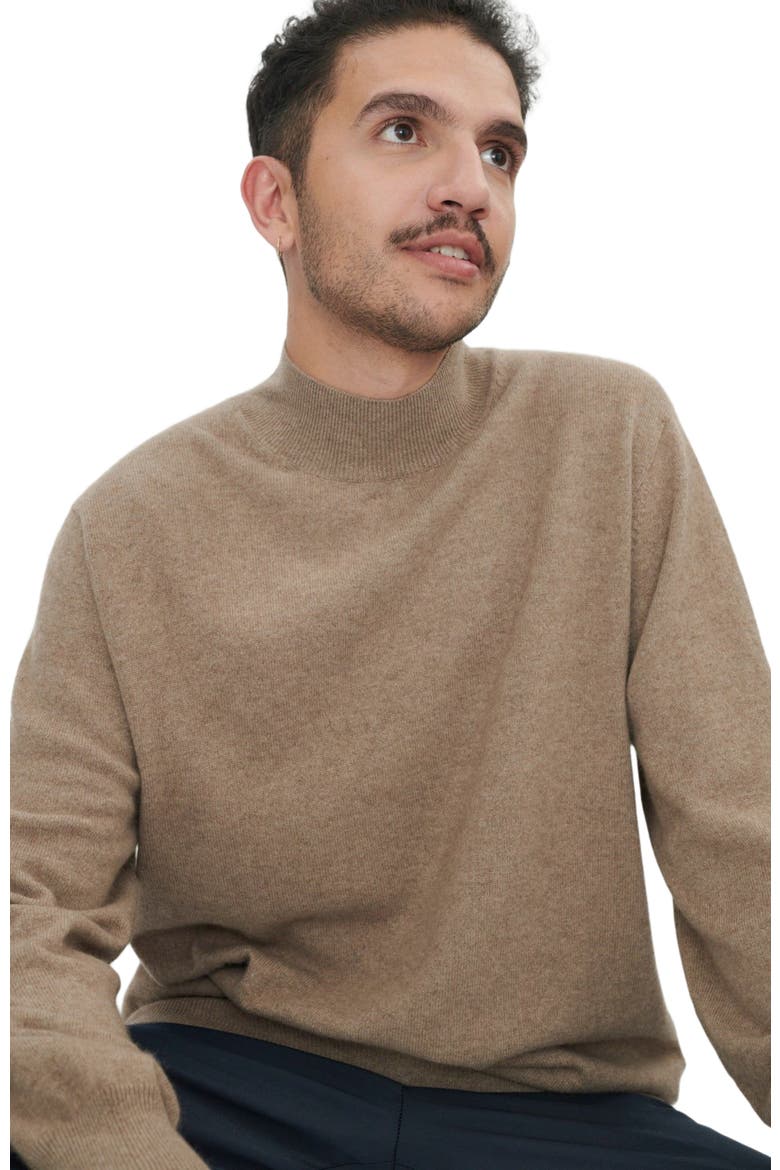 Essential Mock Neck Cashmere Sweater, Alternate, color, taupe