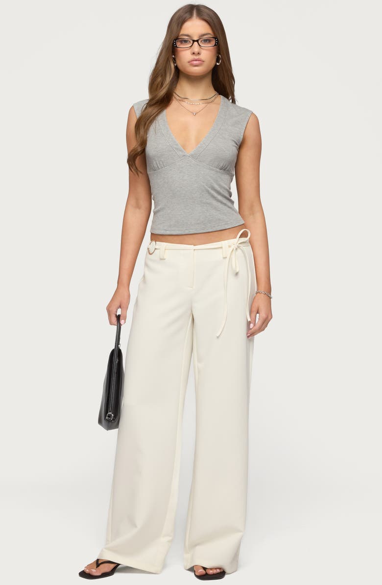 EDIKTED Raphael Tie Waist Wide Leg Pants, Alternate, color, 