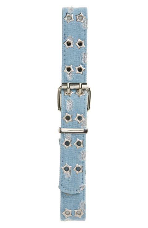 Kids' Glitter Star Denim Belt