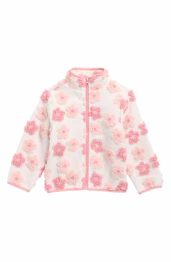 Kids' Floral Faux Shearling Appliqué Jacket