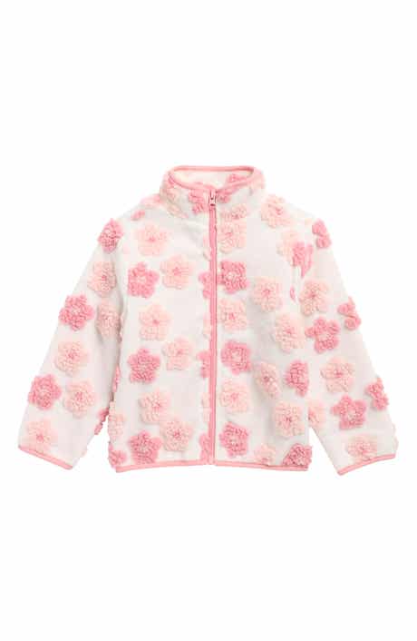 Kids' Floral Faux Shearling Appliqué Jacket