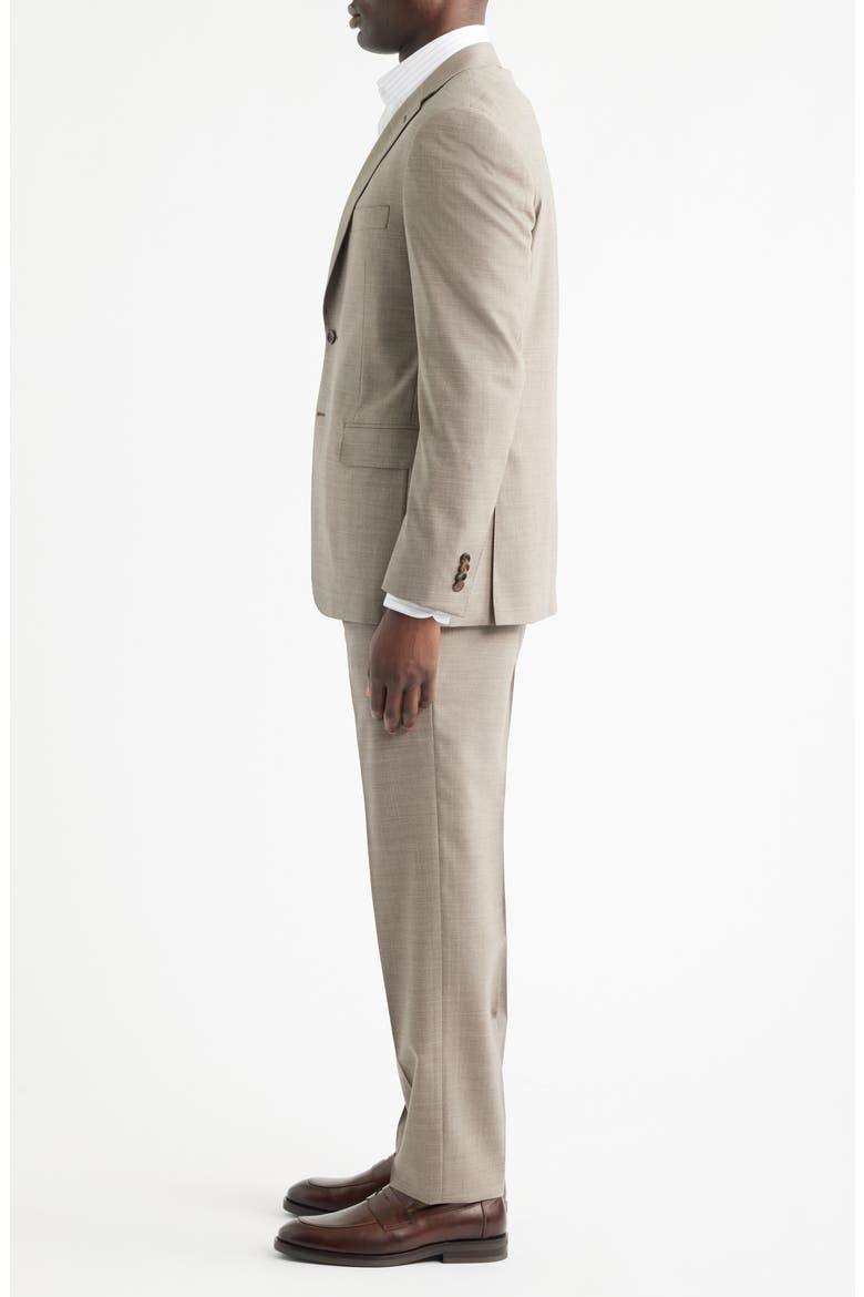 Siena Regular Fit Tan Mélange Stretch Wool Suit, Alternate, color, BEIGE