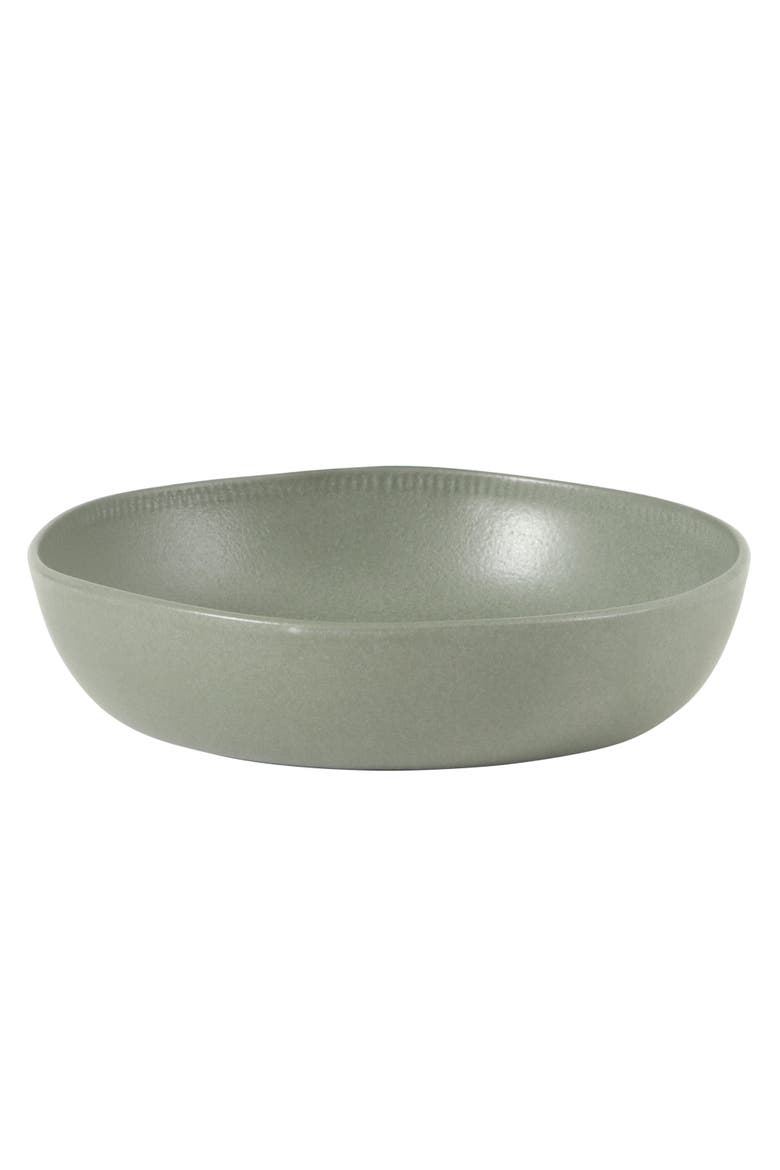 Menlo Park 16-Piece Stoneware Embossed Plates and Bowls Dinnerware Se, Alternate, color, Green