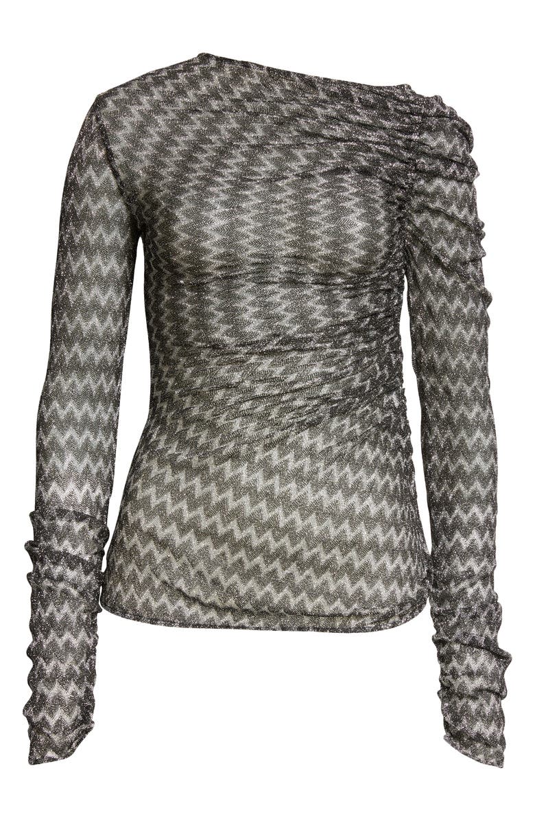 Missoni Gathered Asymmetric Neck Knit Top, Alternate, color, 