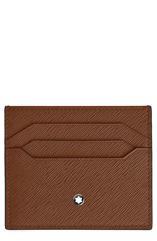 Montblanc Sartorial Leather Card Holder In Brown