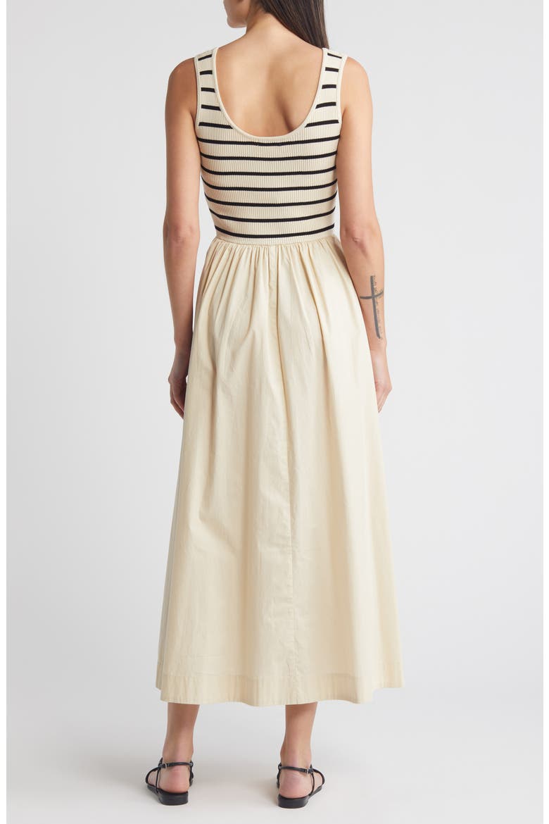 Ribbed Bodice Maxi Sundress, Alternate, color, NATURAL