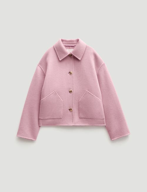Hush Pure Wool Double Faced Jacket In Pink