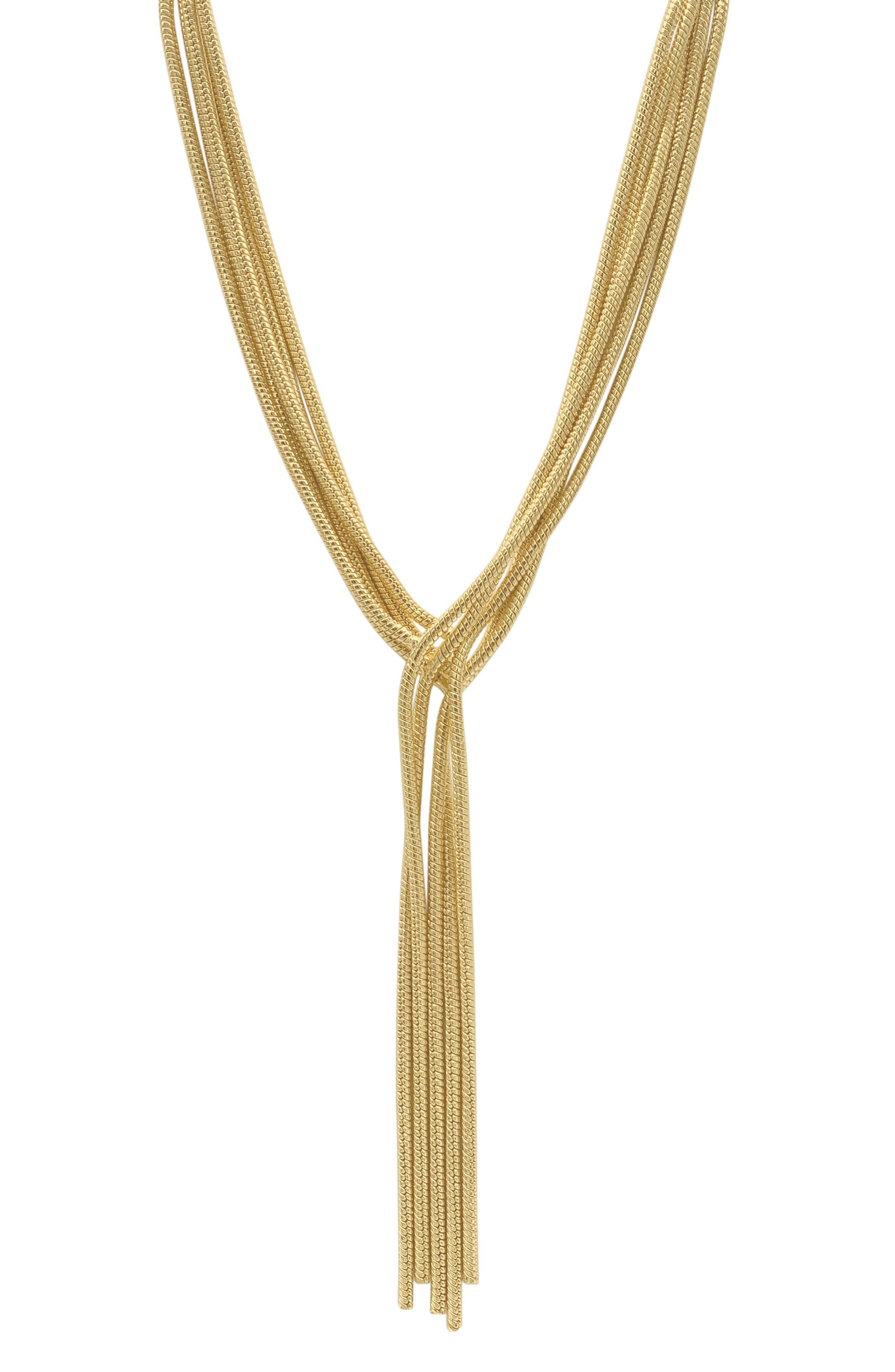 Adornia Multi Strand Textured Y-Necklace
