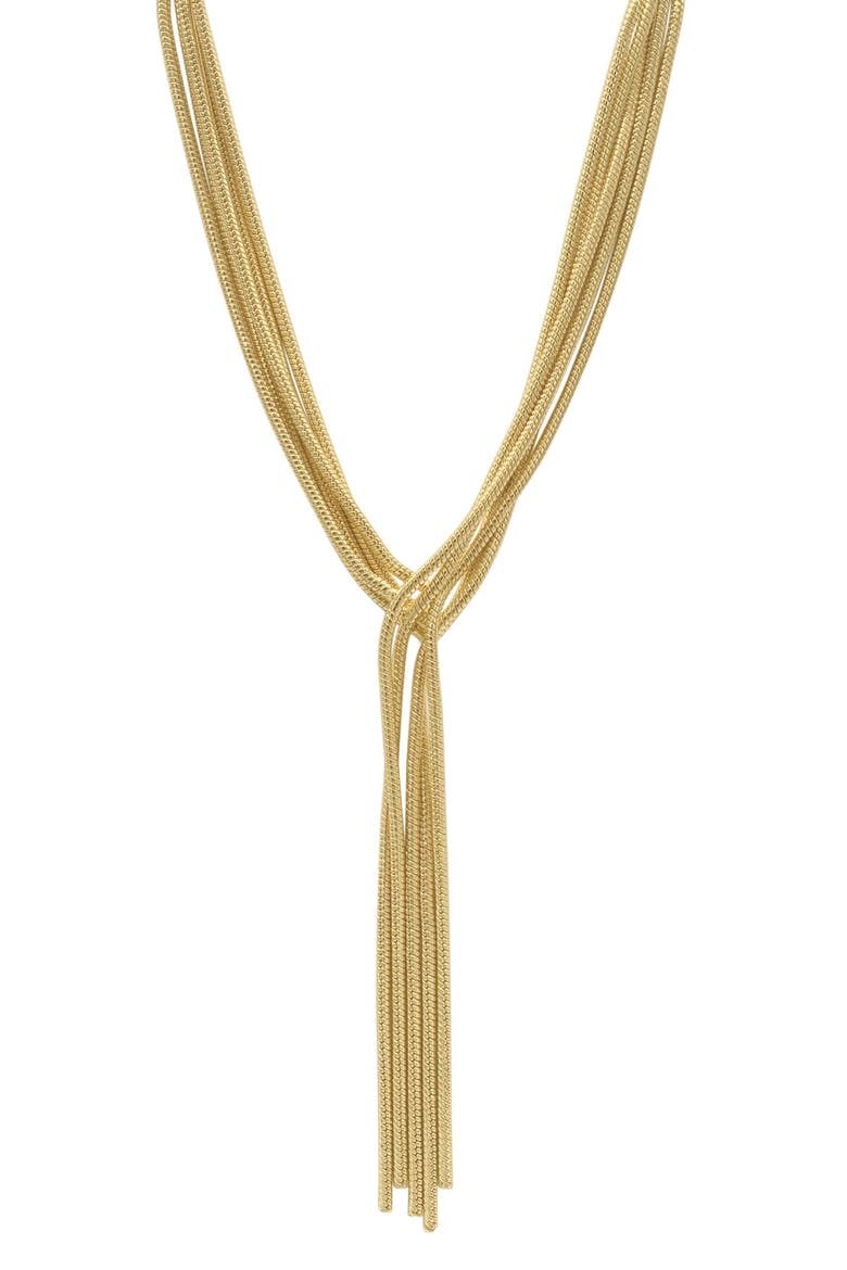 Multi Strand Textured Y-Necklace, Main, color, GOLD