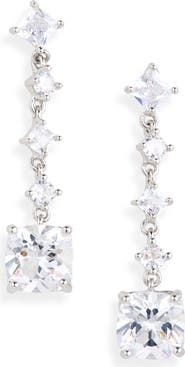 Cara Cubic Zirconia Linear Drop Earrings
