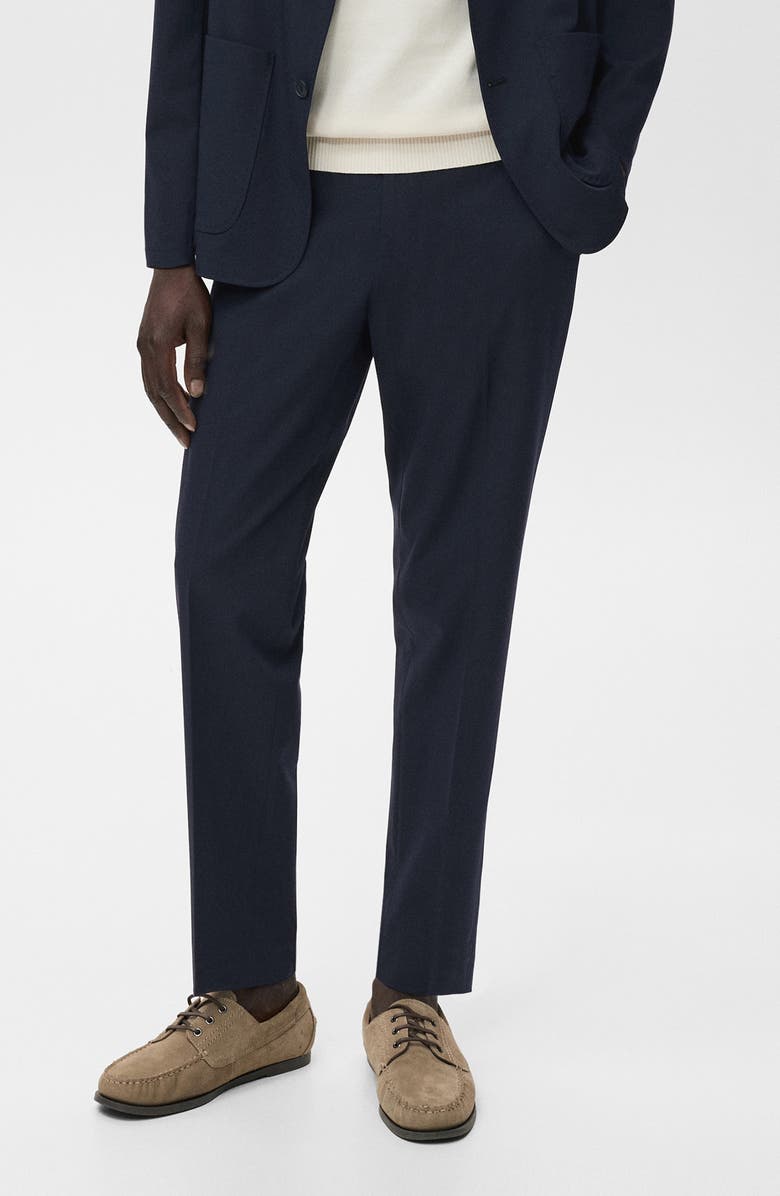 MANGO Slim Fit Suit Pants, Main, color, Navy