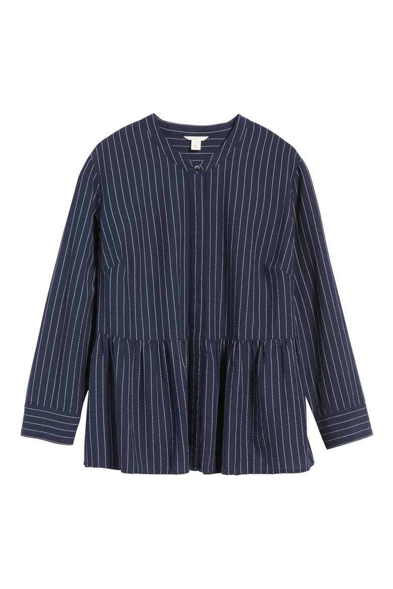 Peplum Blouse, Alternate, color, NAVY STRIPE