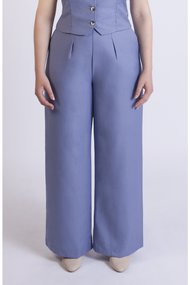 The Wool Wide Leg Pant For Full Hips And Thighs, Main, color, Sky