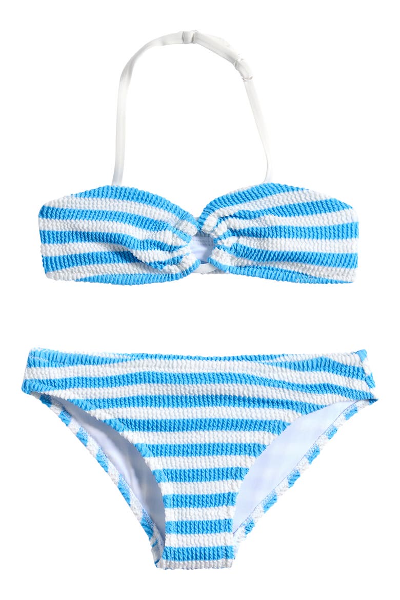 Kids' Textured Stripe Two-Piece Swimsuit, Main, color, POWDER BLUE