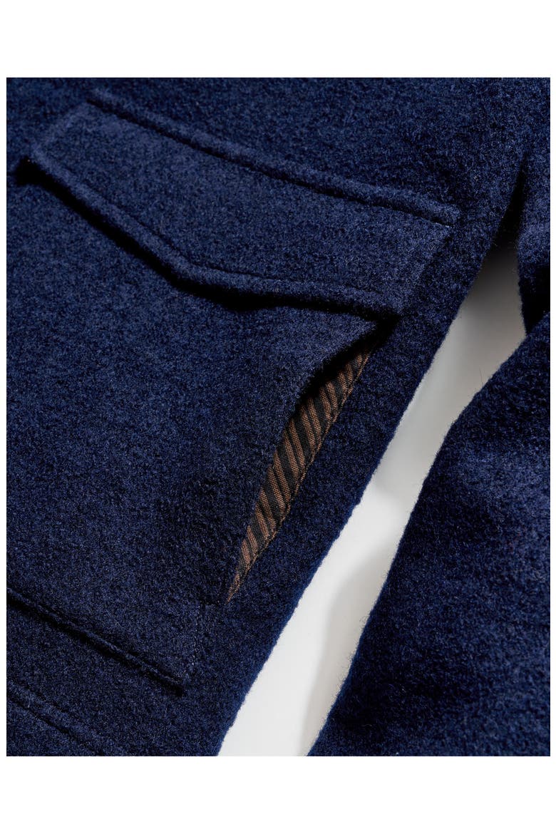Garrett Stand Collar Wool & Cotton Jacket, Alternate, color, NAVY