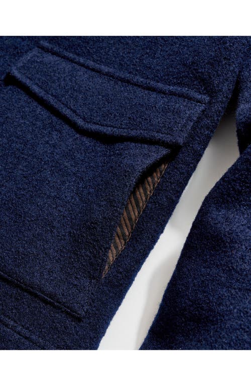 Billy Reid Garrett Stand Collar Wool & Cotton Jacket In Blue