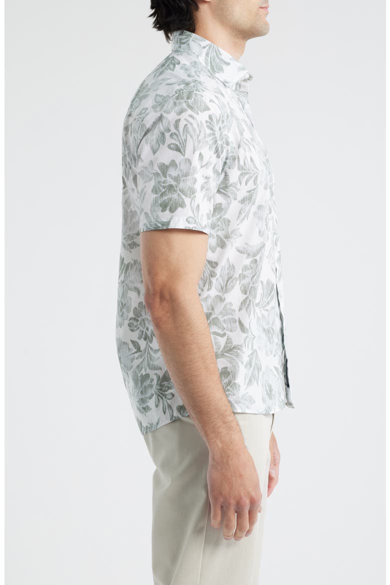 Hogan Floral Short Sleeve Button-Up Shirt, Alternate, color, LIGHT GREEN
