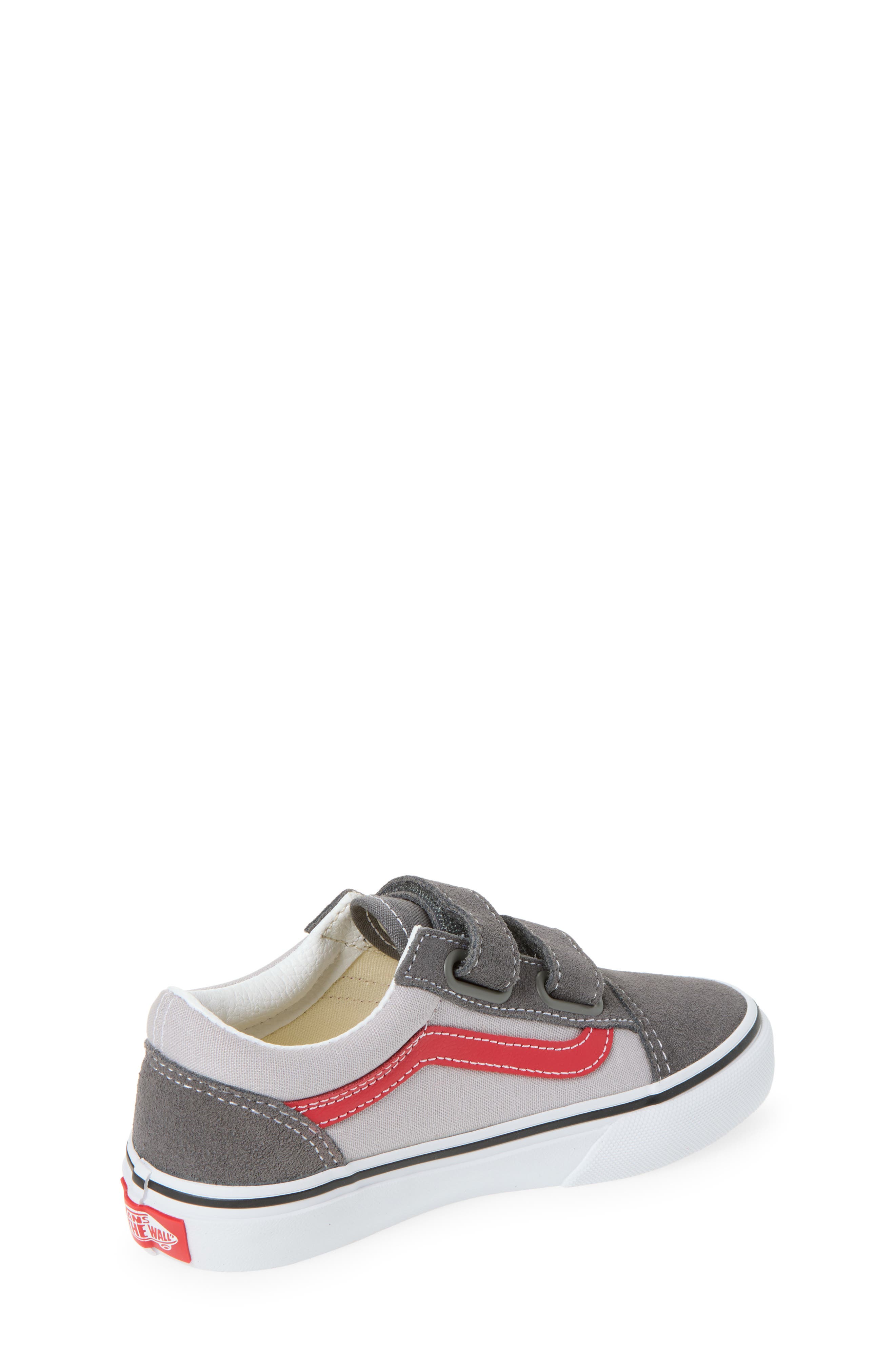 Kids' Old Skool V Sneaker, Alternate, color, PEWTER/RACING RED