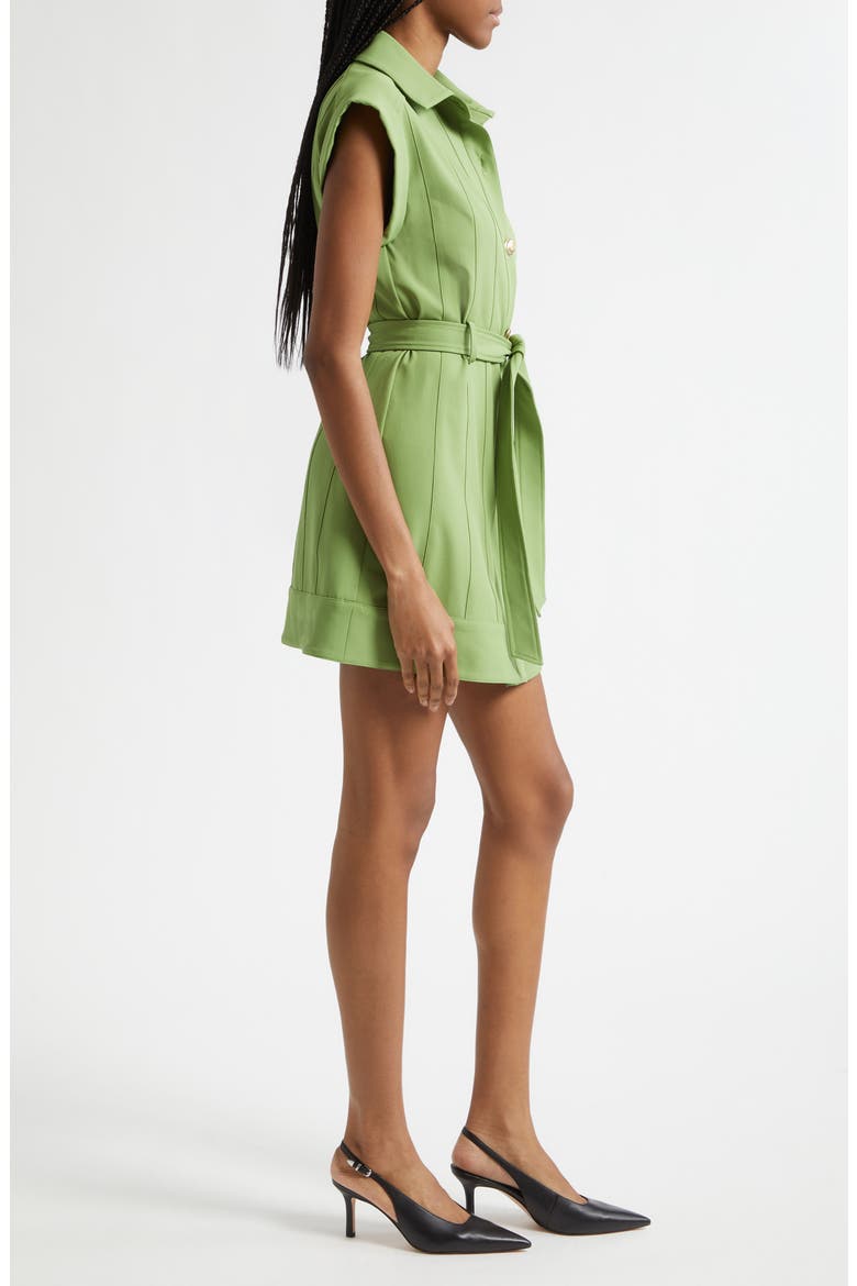 Milo Stretch Button Front Minidress, Alternate, color, KALE