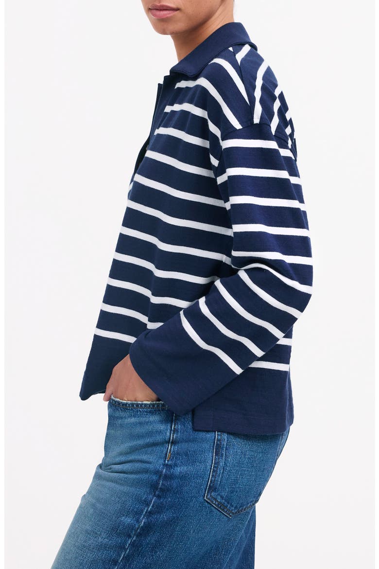 Stripe Long Sleeve Rugby Shirt, Alternate, color, TRUE MIDNIGHT
