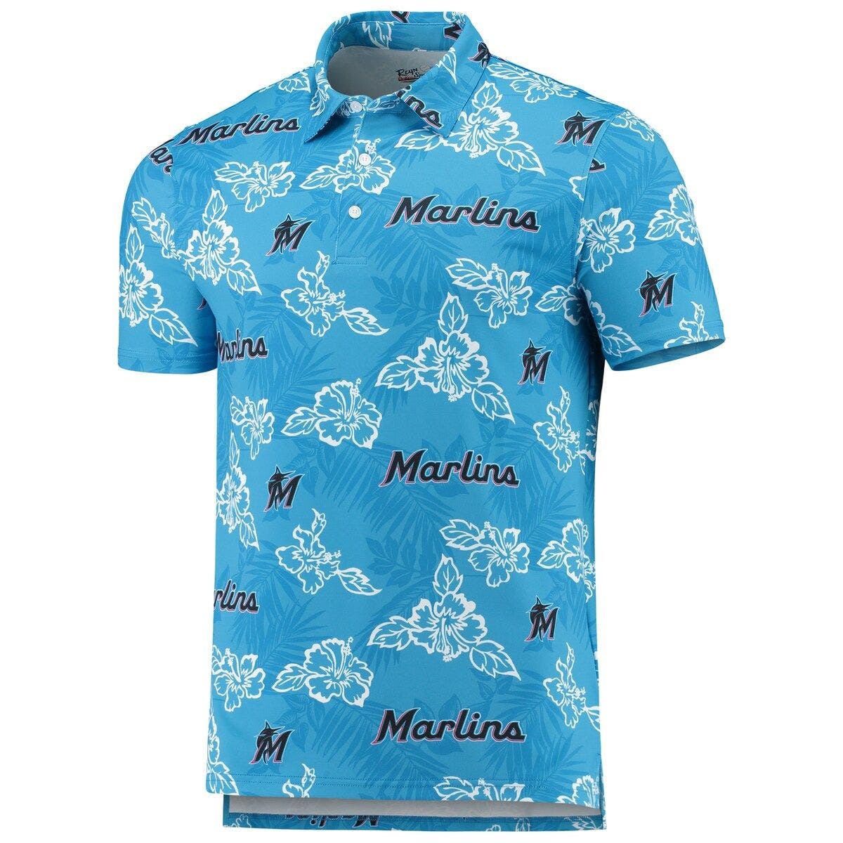 Men's Reyn Spooner Blue Miami Marlins Performance Polo - image 2