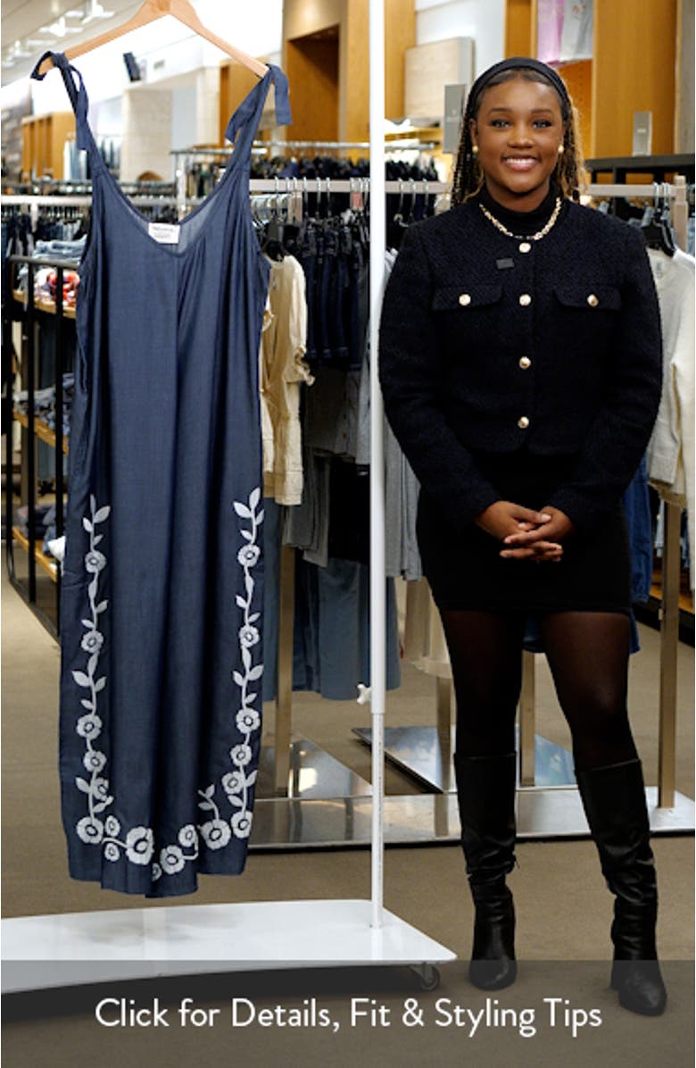 Temple Embroidered Wide Leg Jumpsuit, sales video thumbnail