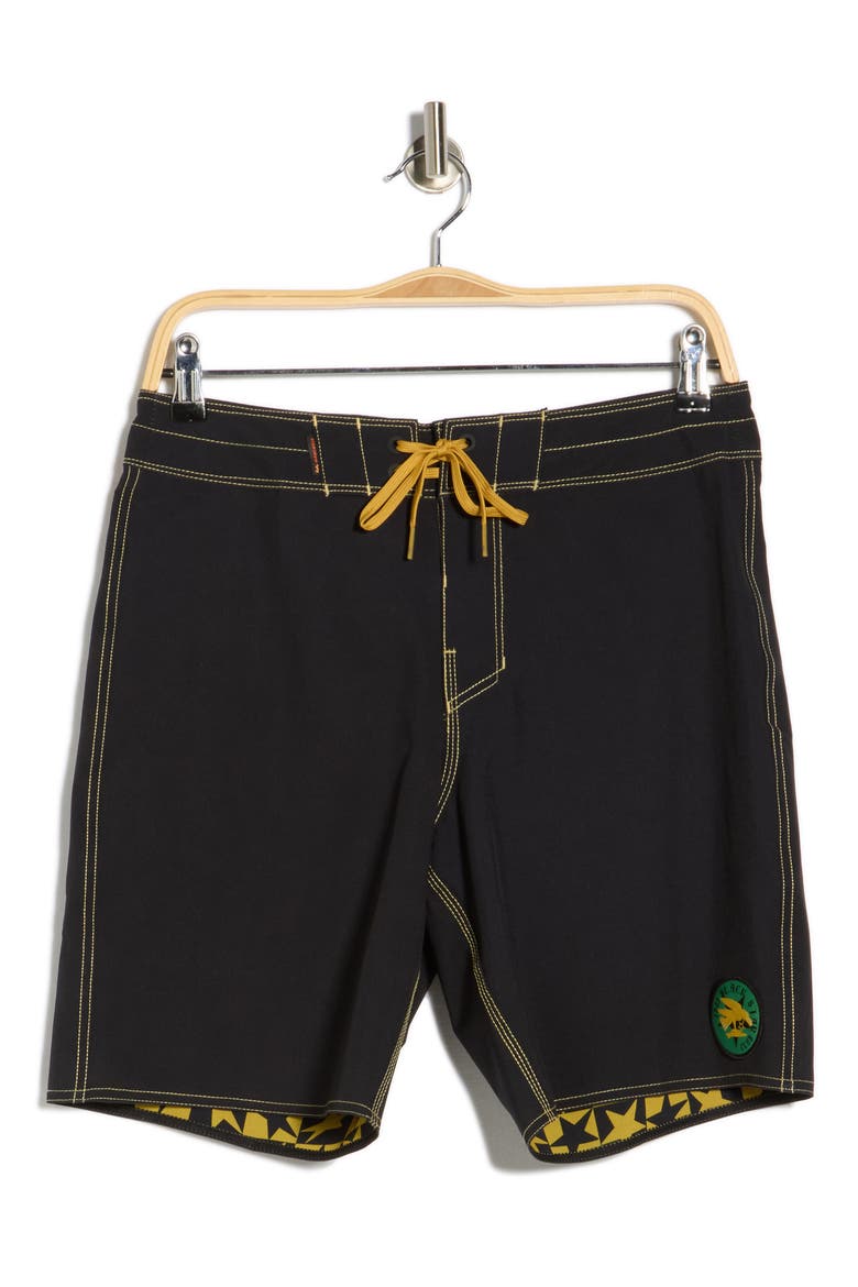 Black Star Surf Pro Board Shorts, Alternate, color, BLACK