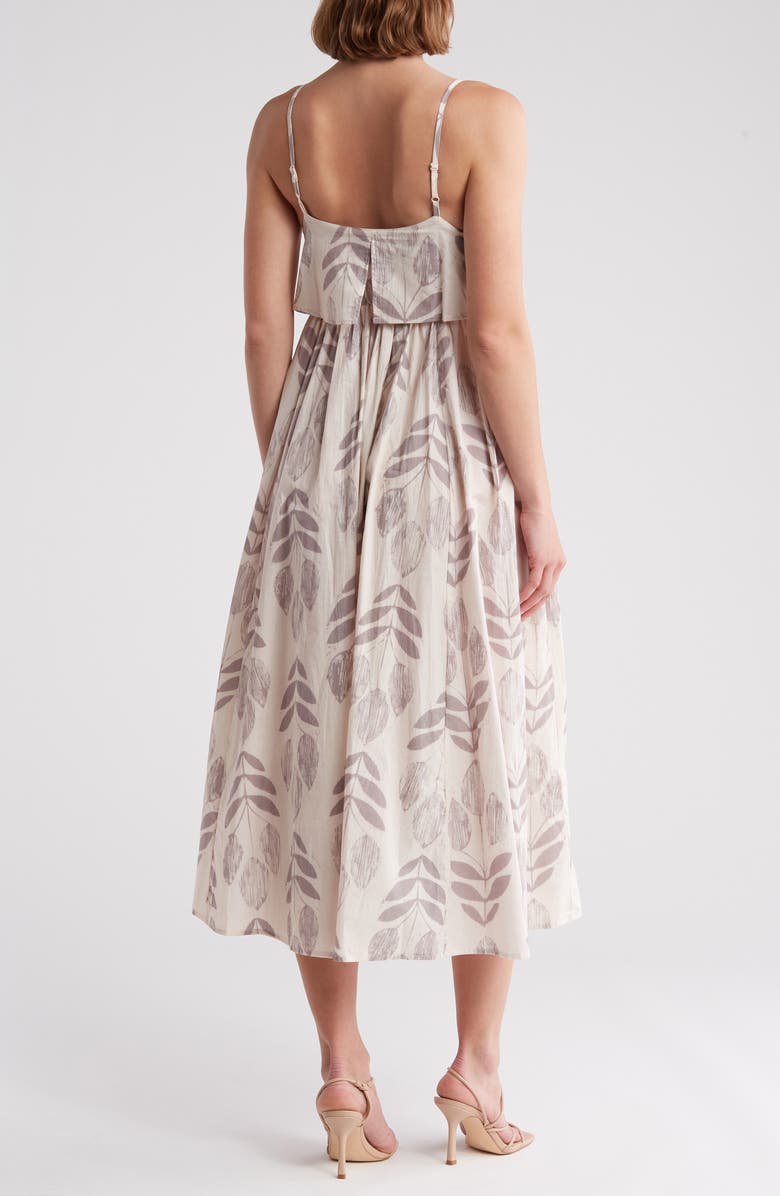 STITCHDROP Barbuda Floral Print Sleeveless Midi Dress, Alternate, color, 