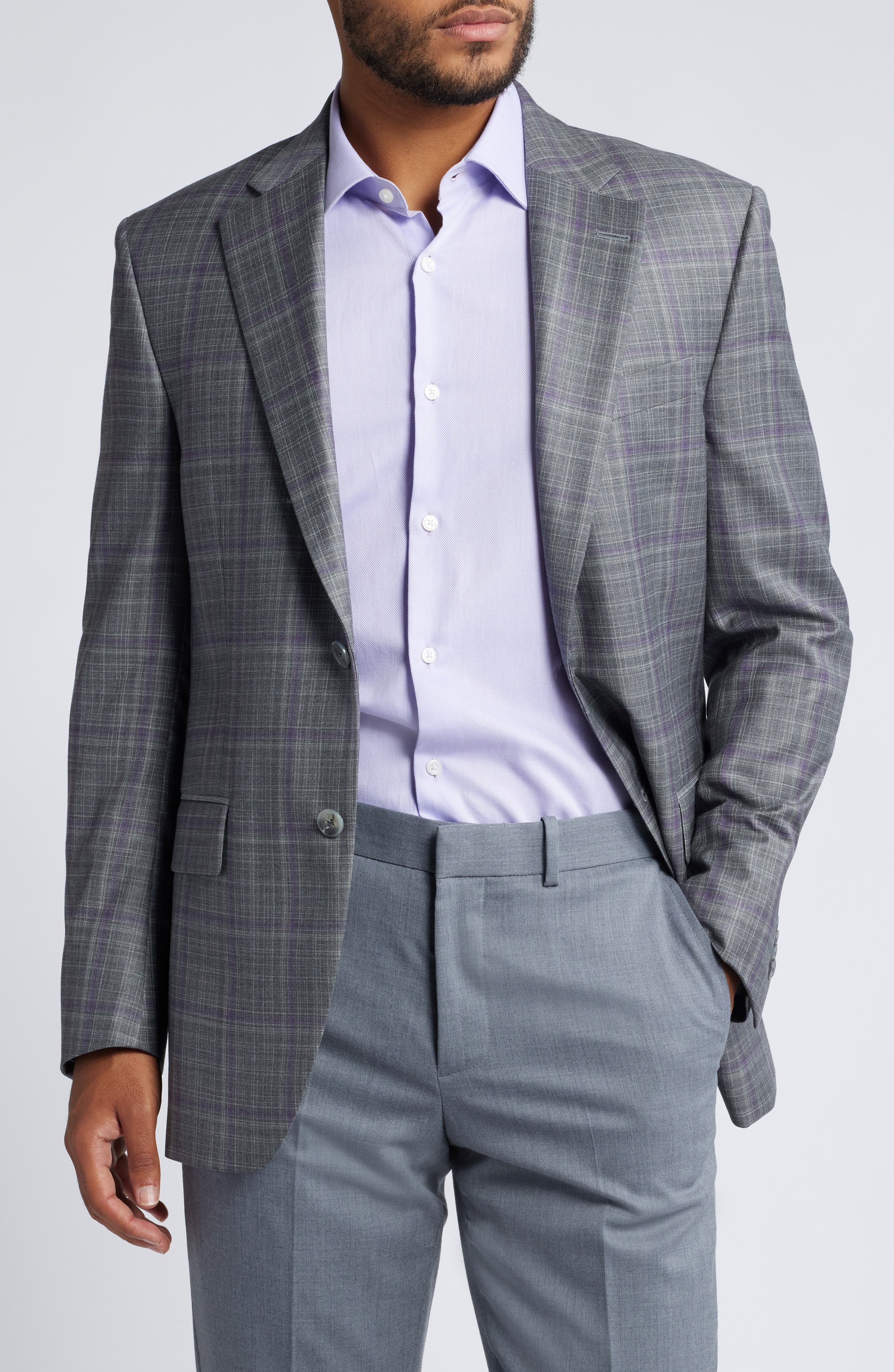 Peter Millar Flynn Classic Fit Plaid Wool Sport Coat