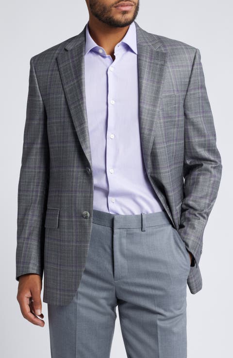 Flynn Classic Fit Plaid Wool Sport Coat (Regular & Big)