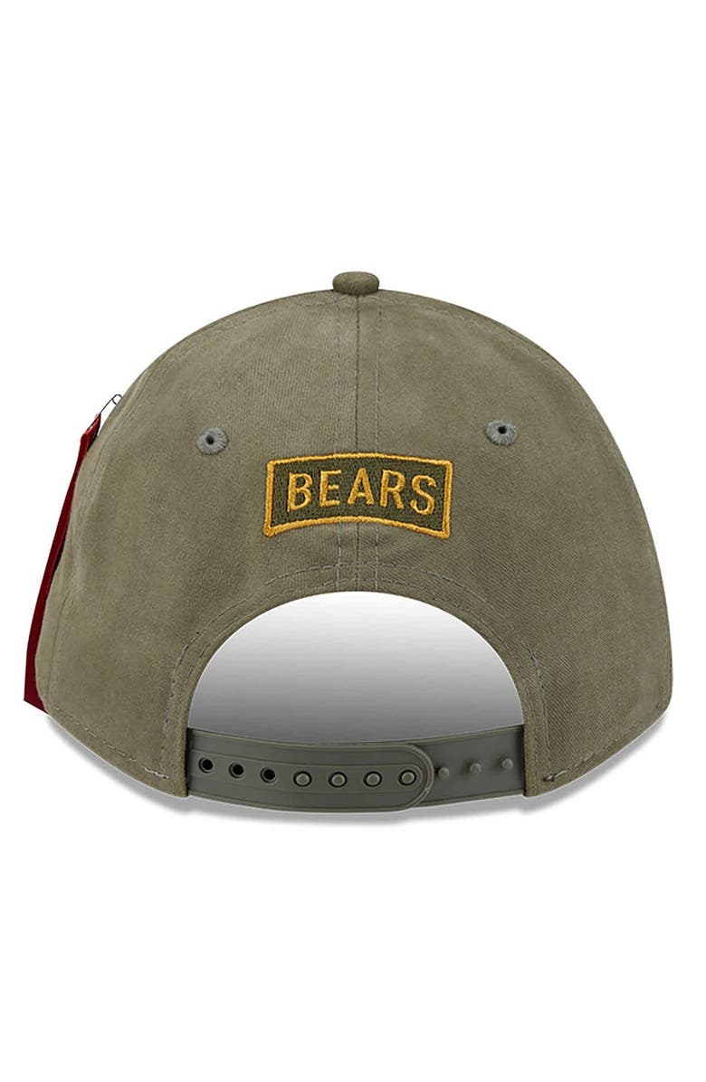 New Era x Alpha Industries Men's New Era x Alpha Industries  Olive Chicago Bears A-Frame 9FORTY Adjustable Hat, Alternate, color, Olive