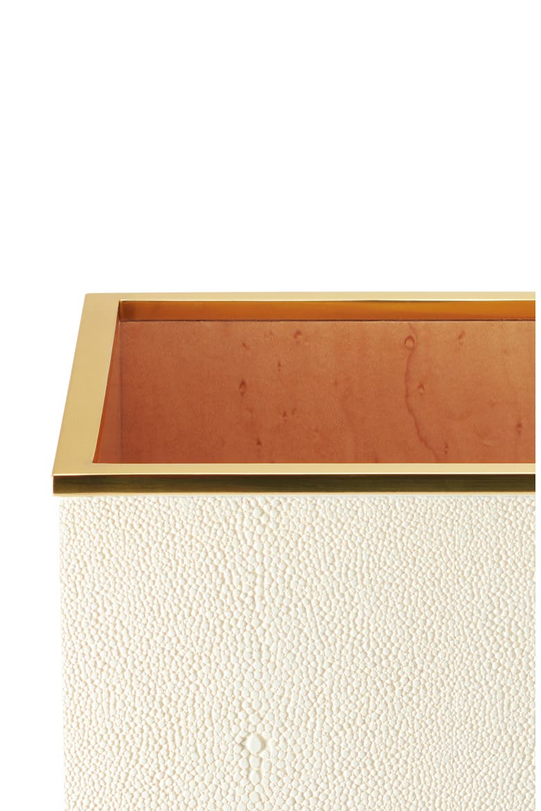 Shagreen Waste Basket, Alternate, color, CREAM