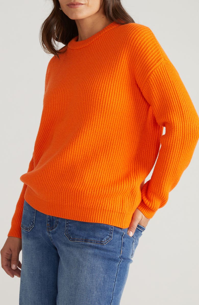 Universal Standard Bruno Stripe Rib Sweater, Alternate, color, Icelandic Poppy