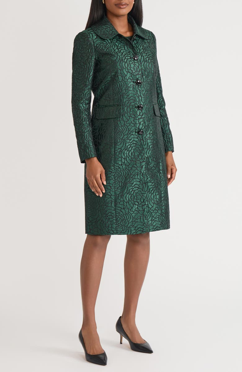 KASPER Floral Jacquard Topper Coat, Alternate, color,