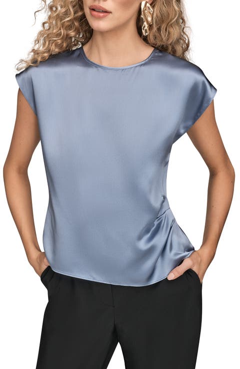 Cap Sleeve Stretch Silk Top