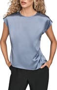 Donna Karan New York Cap Sleeve Stretch Silk Top
