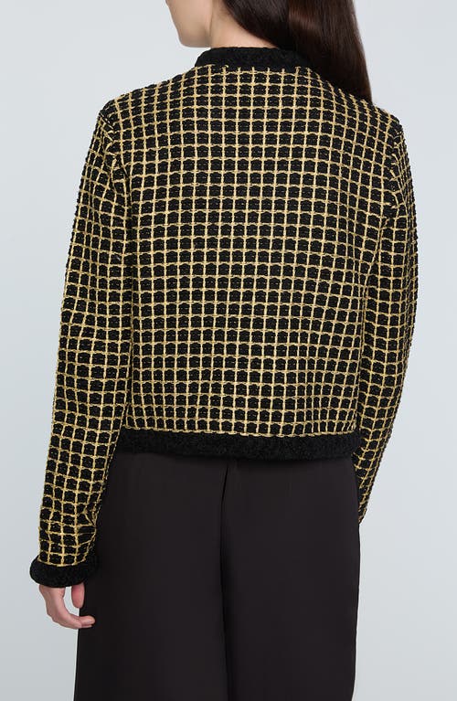 ELIE TAHARI ELIE TAHARI THE ALEXIS METALLIC GRID CARDIGAN 