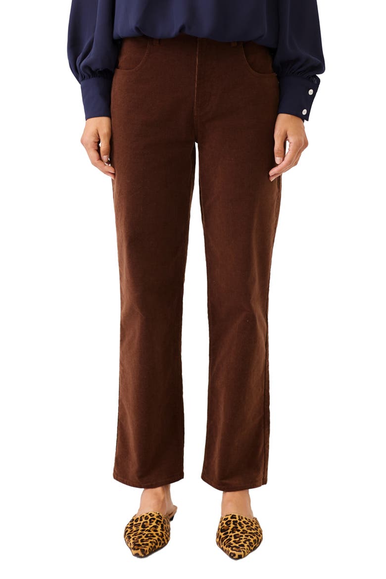 Stretch Corduroy Ankle Pants, Main, color, CHOCOLATE