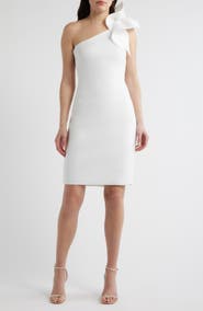 Anne Klein Asymmetric Ruffle One-Shoulder Sheath Cocktail Dress