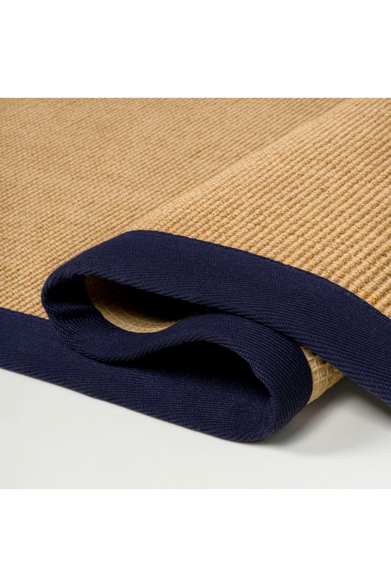 Camden Farmhouse Cottage Border Jute Area Rug, Alternate, color, Natural/Navy