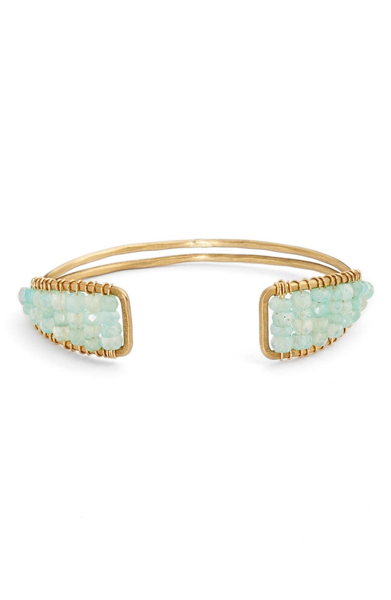 Nashelle Muse Half Stone Cuff Bracelet, Main, color, 