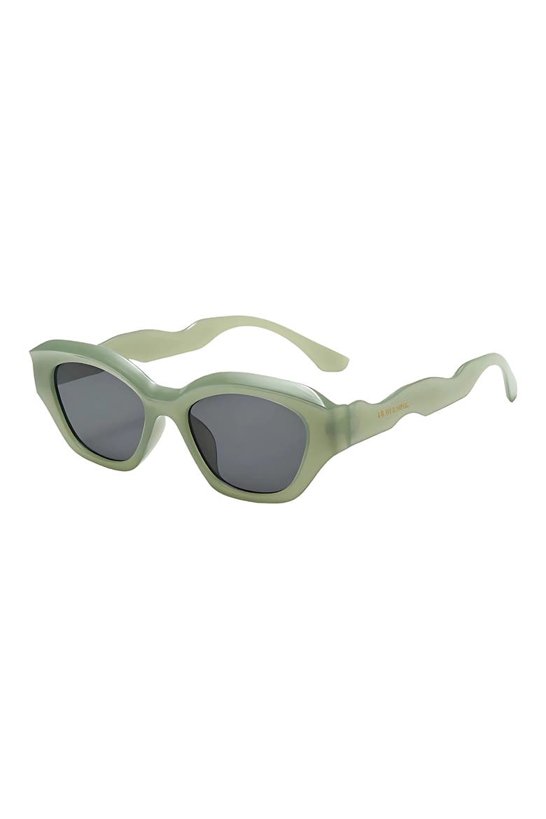 Kell 52mm Polarized Geometric Sunglasses, Alternate, color, GREEN / BLACK