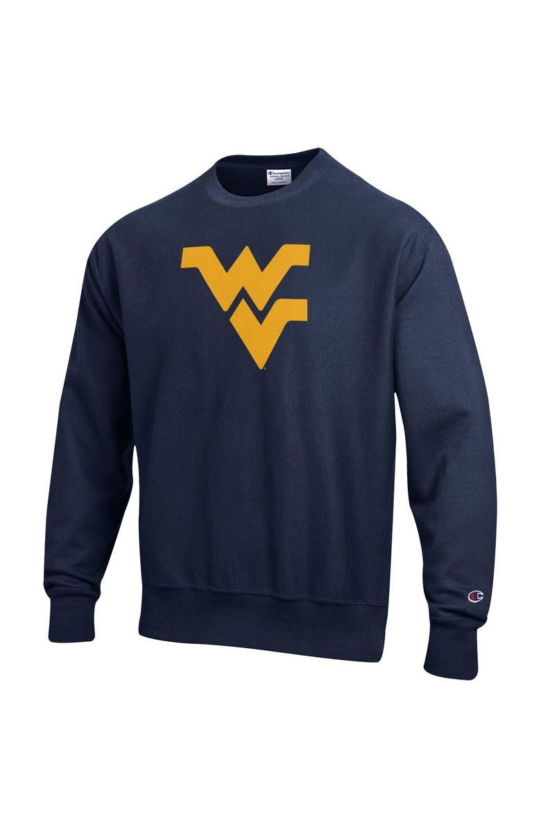 Champion Men's Champion Navy West Virginia Mountaineers Vault Logo Reverse Weave Pullover Sweatshirt, Alternate, color,