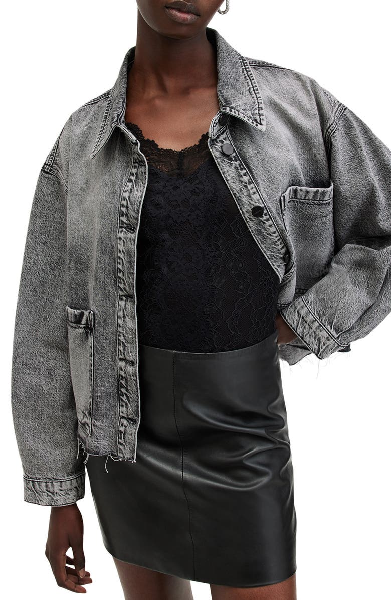 AllSaints Nicky Denim Shacket, Alternate, color, 