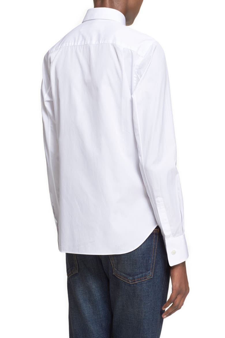 Comme des Garçons Heart Graphic Woven Cotton Shirt, Alternate, color, WHITE